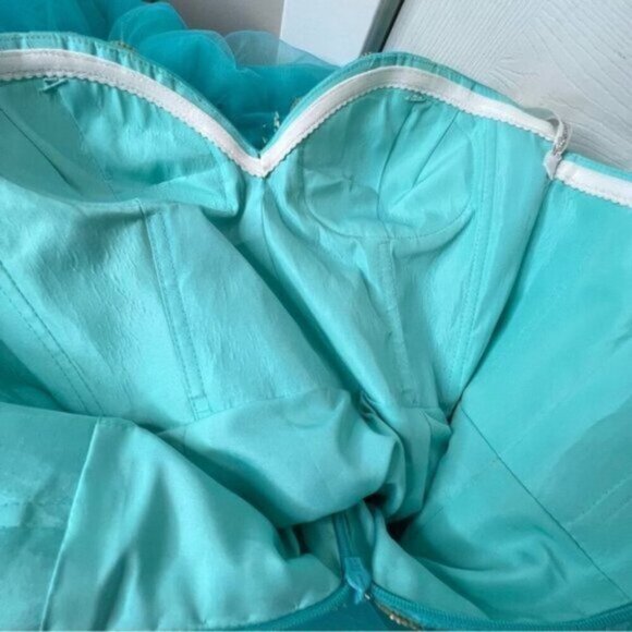 Tony Bowls Le Gala Light Blue Embellished Mermaid Gown Size 2 - Picture 12 of 15